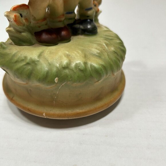 Vtg Sanmyro Porcelain Boy & Girl Bird Guitar Rotating Music Box Japan Flaw 6” - Picture 6 of 9